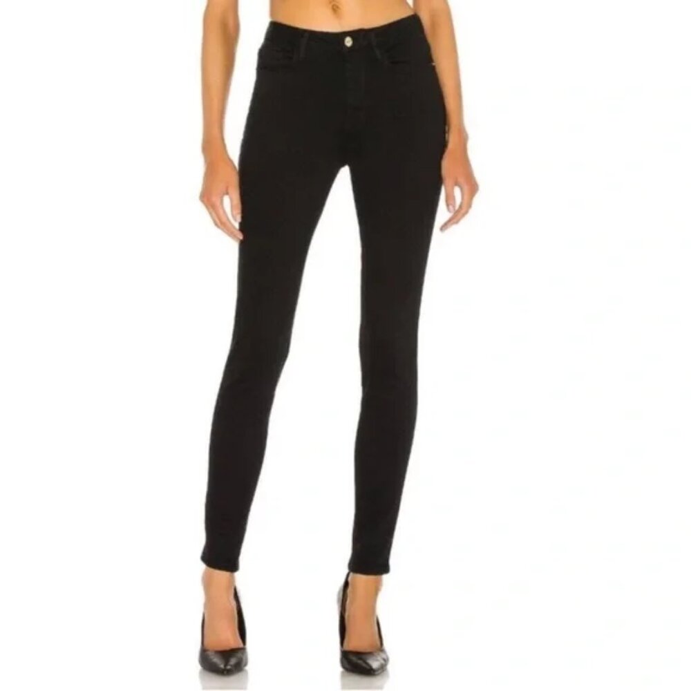 FRAME Le One High-rise Skinny Jeans In Black Size 1
